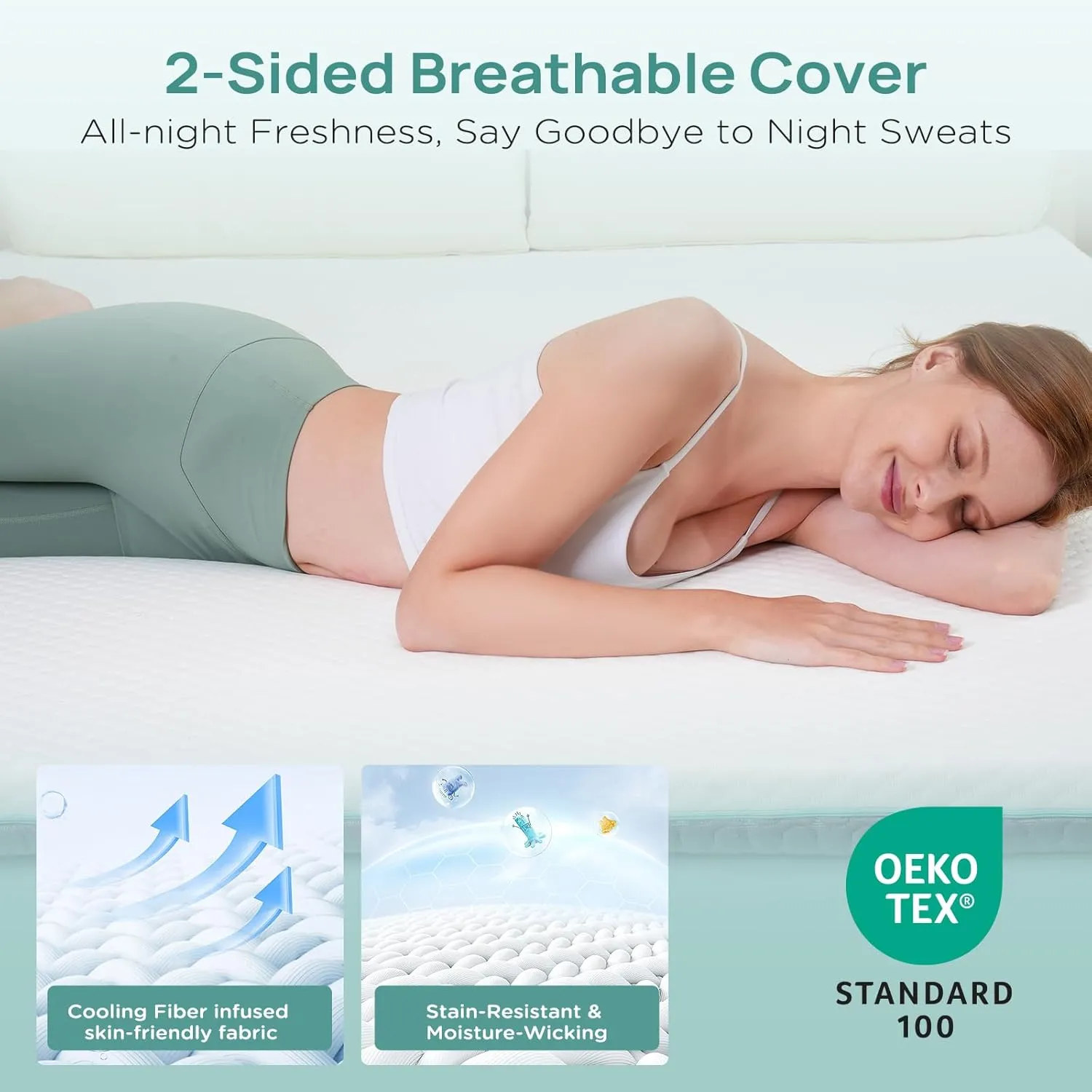 2 Inch Memory Foam Mattress Topper King Size, Soft Mattress Topper for Back Pain Relief, Orthopedic Bed Topper with 2-Sided Breathable Cover, Ergonomic 5-Zone Design, CertiPUR-US Certified