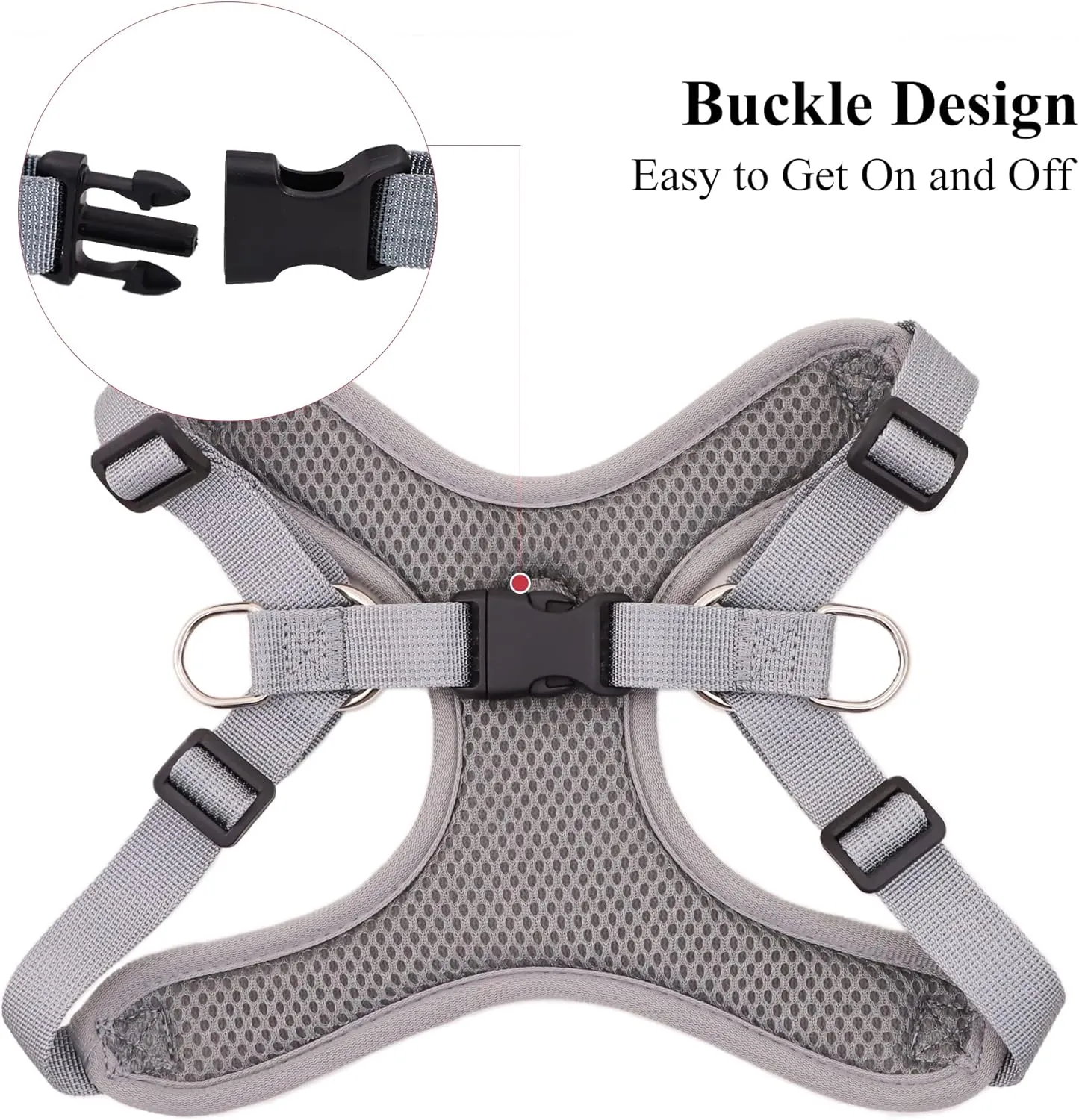 Adjustable Dog Harness Vest and Leash Set for Small, Medium Dogs No Pull, Step in Escape Proof Reflective Easy Walk Puppy Harness, Red, S (Comes with A Measuring Tape)