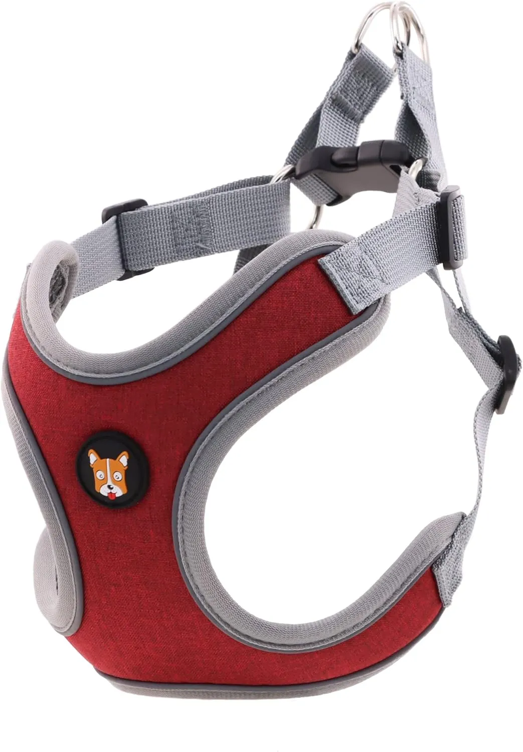 Adjustable Dog Harness Vest and Leash Set for Small, Medium Dogs No Pull, Step in Escape Proof Reflective Easy Walk Puppy Harness, Red, S (Comes with A Measuring Tape)