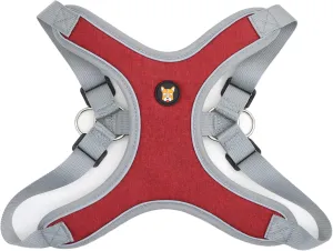 Adjustable Dog Harness Vest and Leash Set for Small, Medium Dogs No Pull, Step in Escape Proof Reflective Easy Walk Puppy Harness, Red, S (Comes with A Measuring Tape)