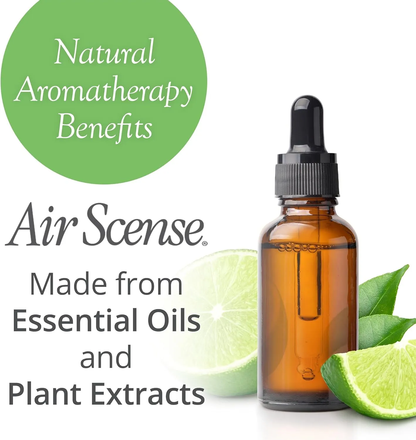 Air Scense Air Freshener Deodorizer Room Spray for Bathroom & Home, Essential Oils, Natural Lime - 7 fl oz (12 Pack)