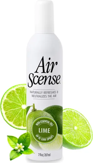 Air Scense Air Freshener Deodorizer Room Spray for Bathroom & Home, Essential Oils, Natural Lime - 7 fl oz (12 Pack)