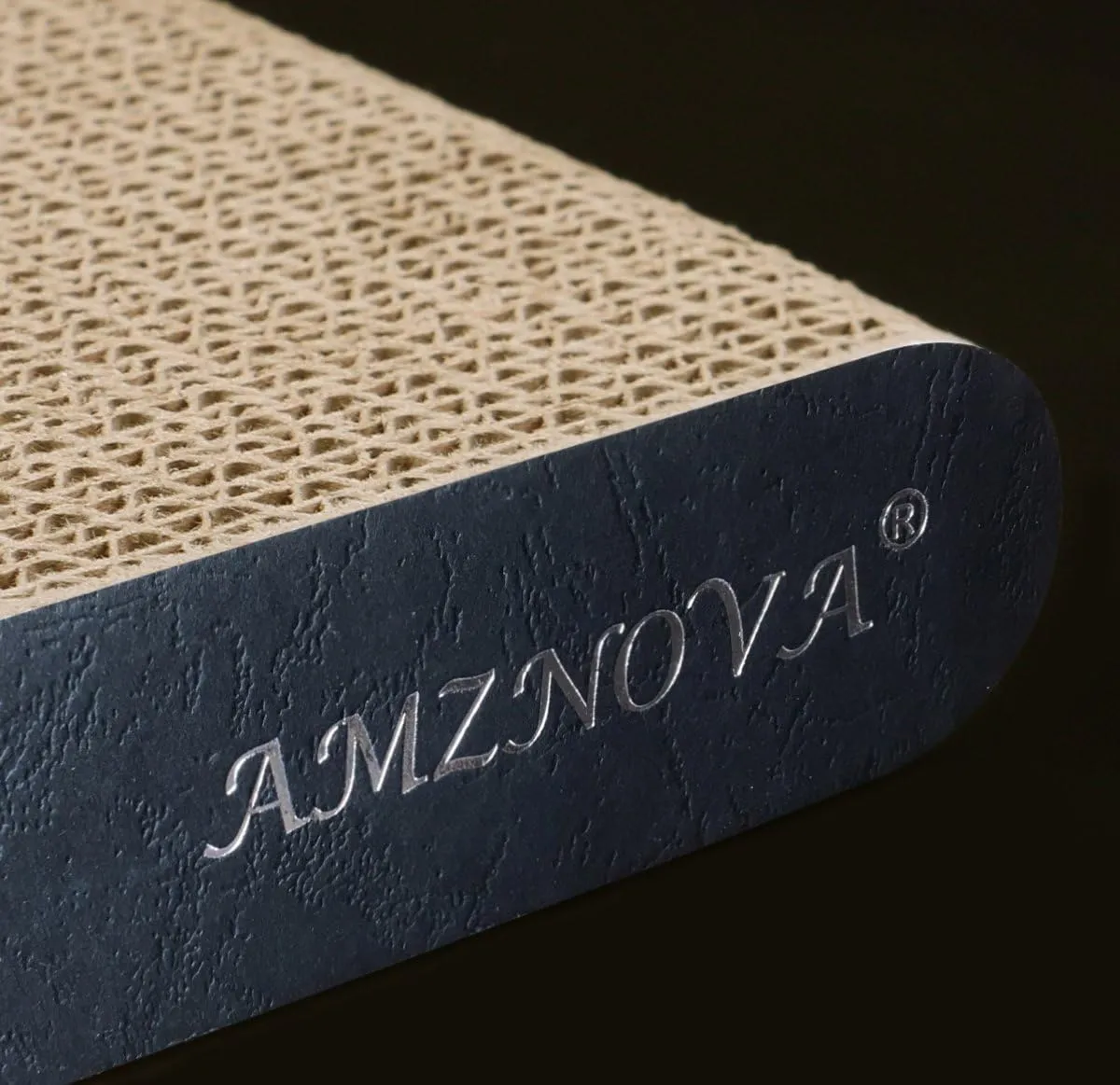 AMZNOVA Cat Scratcher, Durable Cardboard, Cat Scratching Pad with Catnip, Narrow, Textured Black(Upgraded)