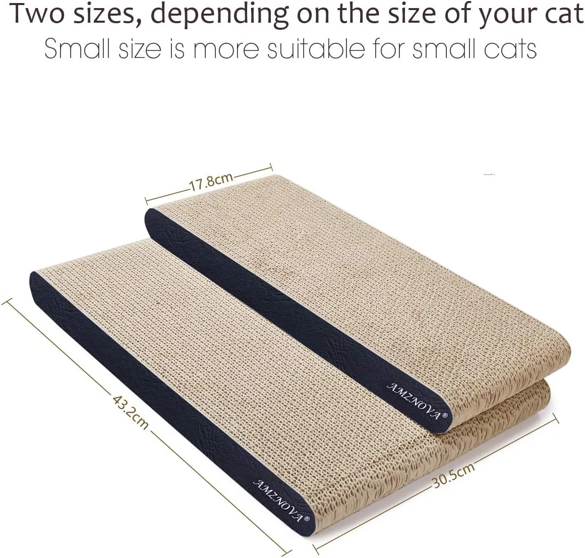 AMZNOVA Cat Scratcher, Durable Cardboard, Cat Scratching Pad with Catnip, Narrow, Textured Black(Upgraded)