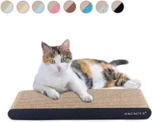 AMZNOVA Cat Scratcher, Durable Cardboard, Cat Scratching Pad with Catnip, Narrow, Textured Black(Upgraded)