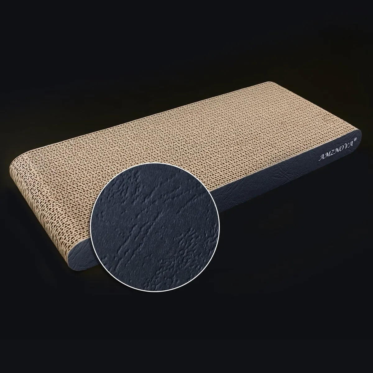 AMZNOVA Cat Scratcher, Durable Cardboard, Cat Scratching Pad with Catnip, Narrow, Textured Black(Upgraded)