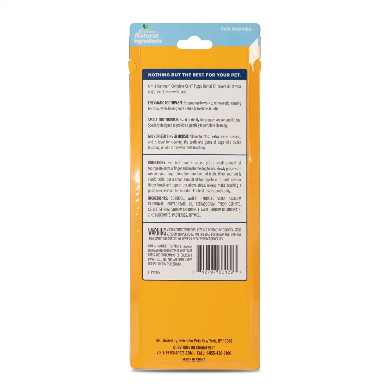 Arm & Hammer Complete Care Puppy Essentials Dental Kit - Includes Small Dog Toothbrush and Toothpaste for Puppies, 2.5 Oz in Peanut Butter Flavor, & Microfiber Finger Brush - Ideal for Fresh Breath