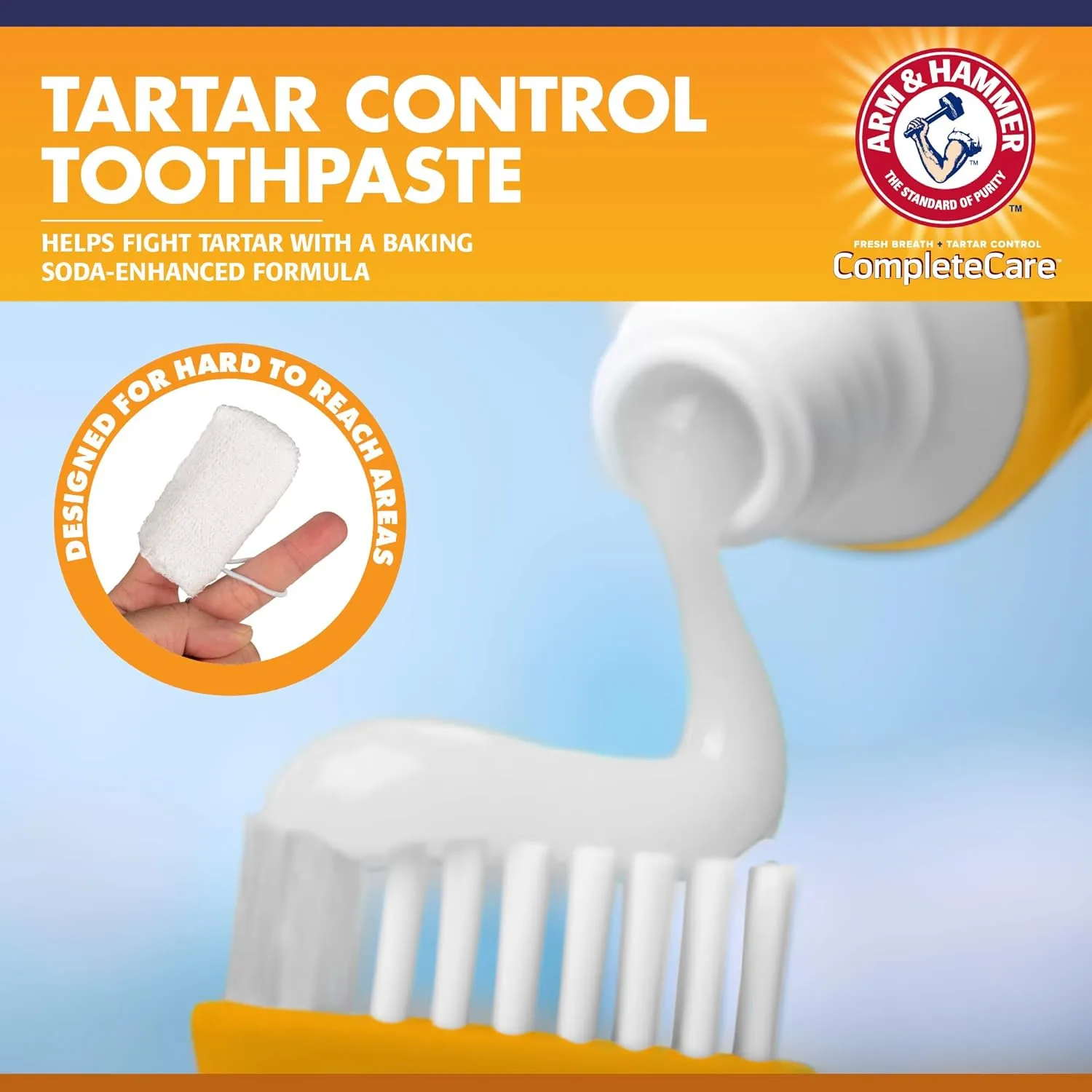 Arm & Hammer Complete Care Puppy Essentials Dental Kit - Includes Small Dog Toothbrush and Toothpaste for Puppies, 2.5 Oz in Peanut Butter Flavor, & Microfiber Finger Brush - Ideal for Fresh Breath