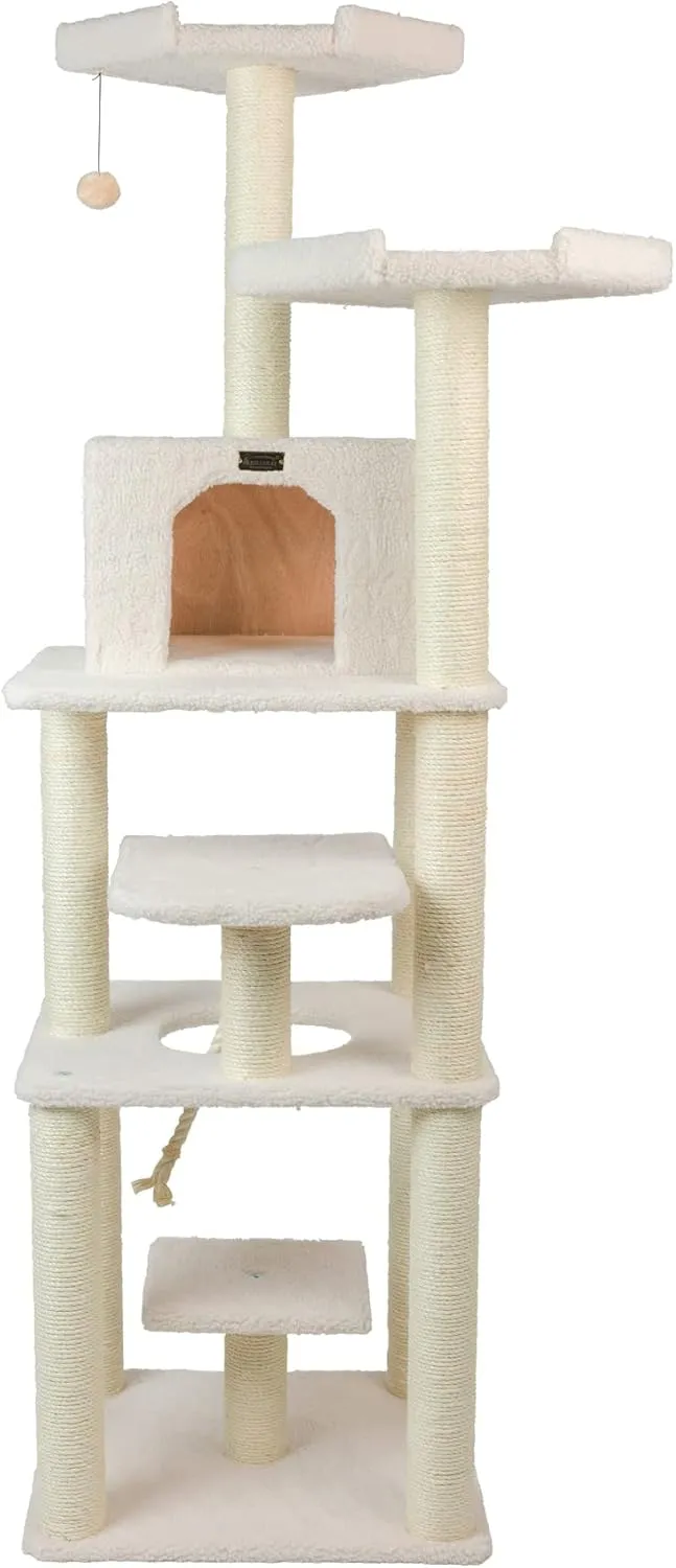 Armarkat Cat Tree Model B7801, Alabaster, 32"(L)X27"(W)X78"(H)
