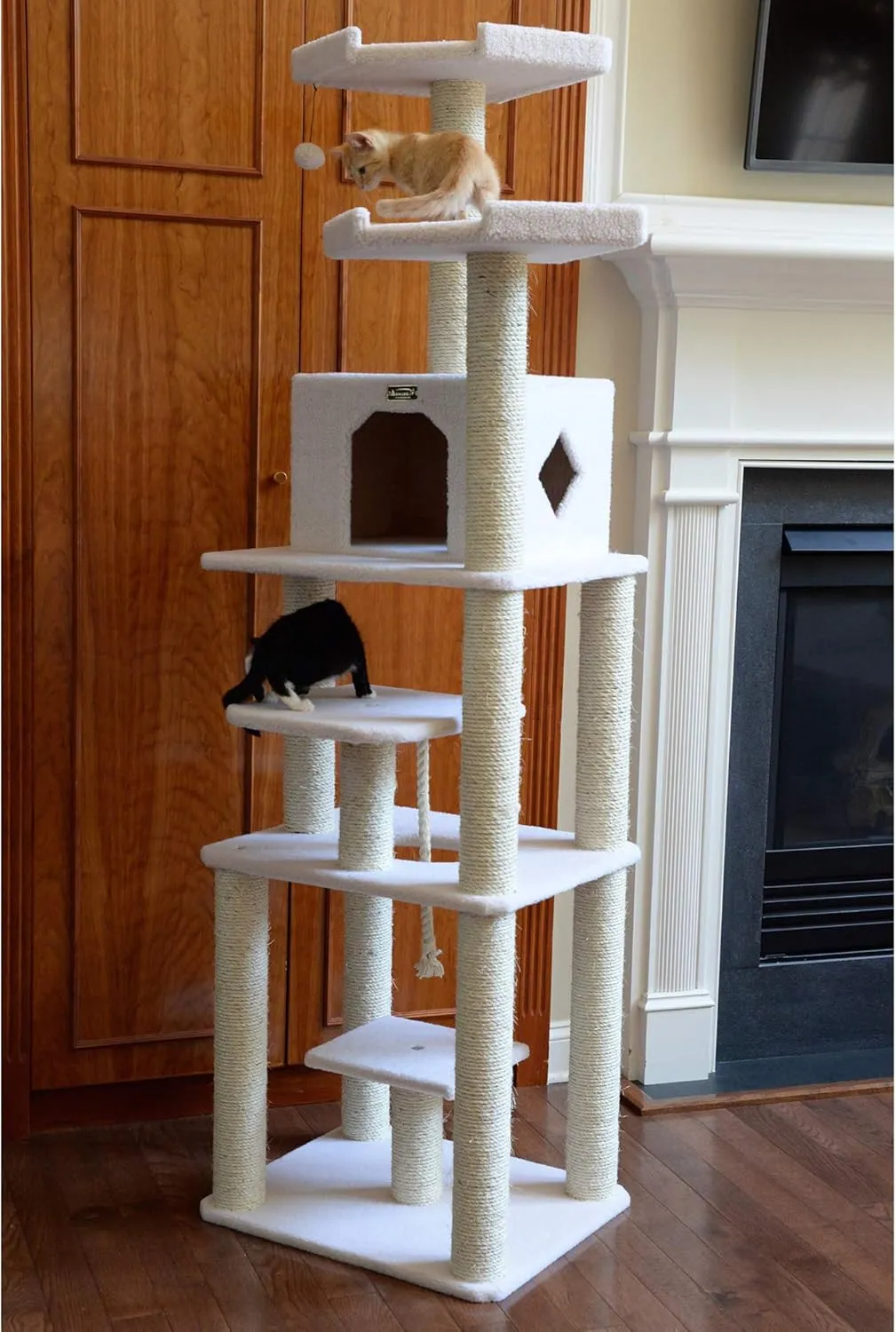 Armarkat Cat Tree Model B7801, Alabaster, 32"(L)X27"(W)X78"(H)