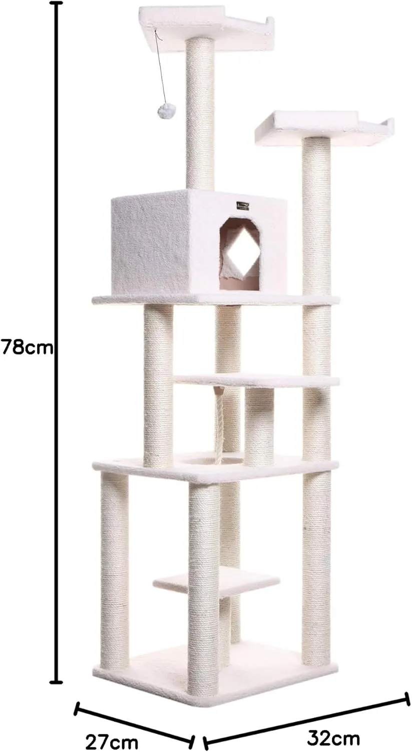 Armarkat Cat Tree Model B7801, Alabaster, 32"(L)X27"(W)X78"(H)