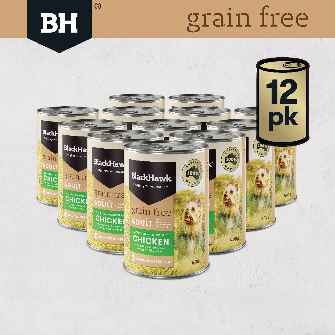 Black Hawk Grain Free Adult Dog Chicken 400g