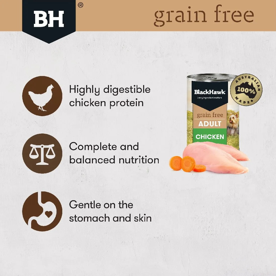 Black Hawk Grain Free Adult Dog Chicken 400g