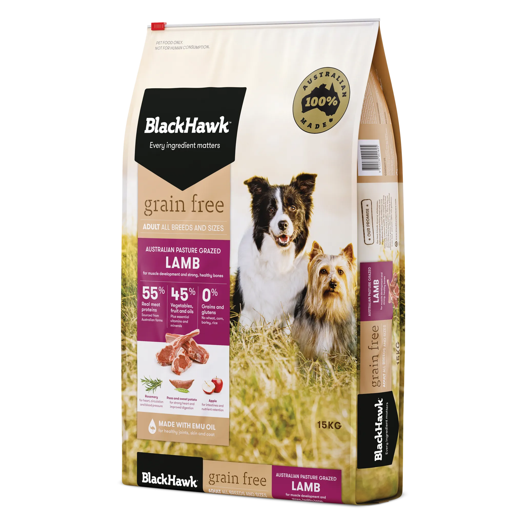 Black Hawk - Grain Free Lamb Dog Dry Food (15kg)