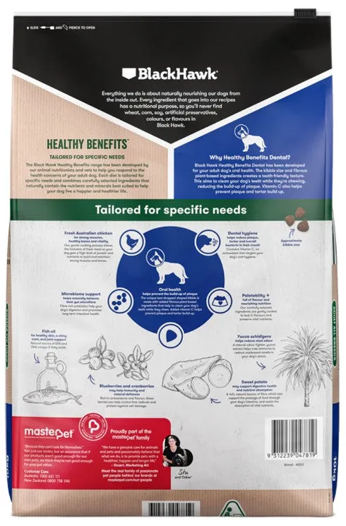 Black Hawk Healthy Benefits Adult Dental Dry Dog Food 2kg Bag
