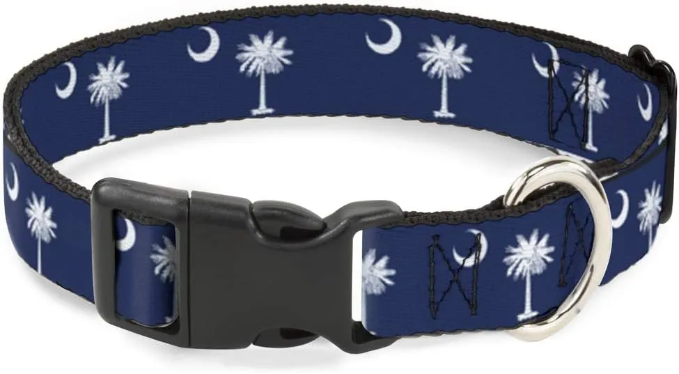 Buckle-Down 9-15" South Carolina Flags Plastic Clip Collar, Narrow Large