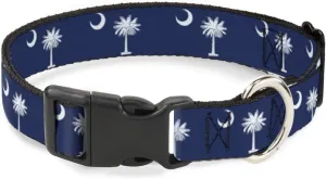 Buckle-Down 9-15" South Carolina Flags Plastic Clip Collar, Narrow Large