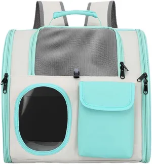 Cat Dog Carrier Backpacks,Pet Backpack Carrier, Bubble Backpack Pet Carriers with Breathable Mesh for Cats Small Dogs Puppies Animals for Travel, Hiking, Camping or Outdoor Use (Green)