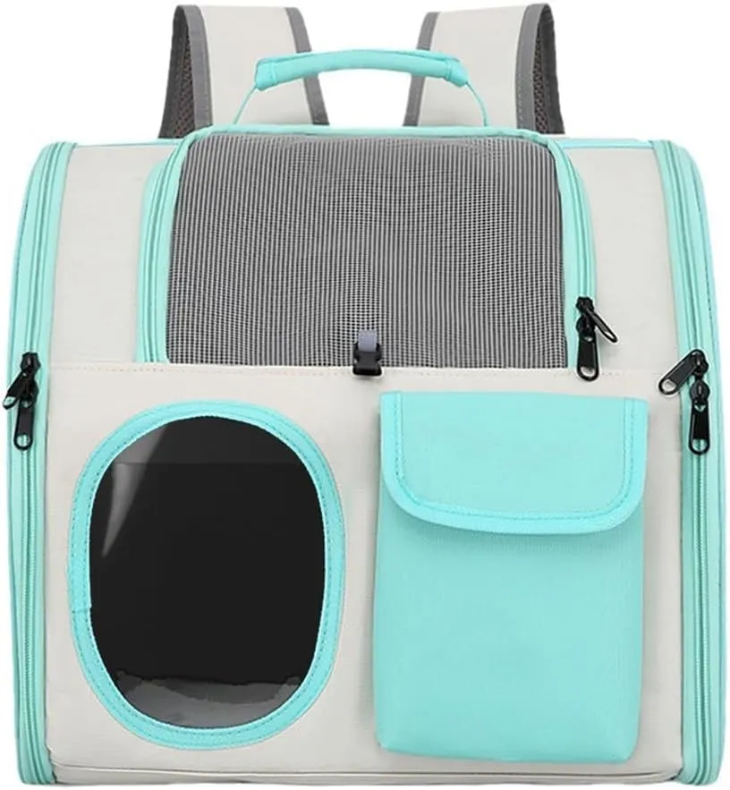 Cat Dog Carrier Backpacks,Pet Backpack Carrier, Bubble Backpack Pet Carriers with Breathable Mesh for Cats Small Dogs Puppies Animals for Travel, Hiking, Camping or Outdoor Use (Green)