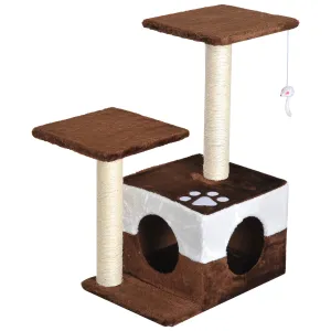 Cat Tree, Plush, 45Lx33Wx70H cm-Brown