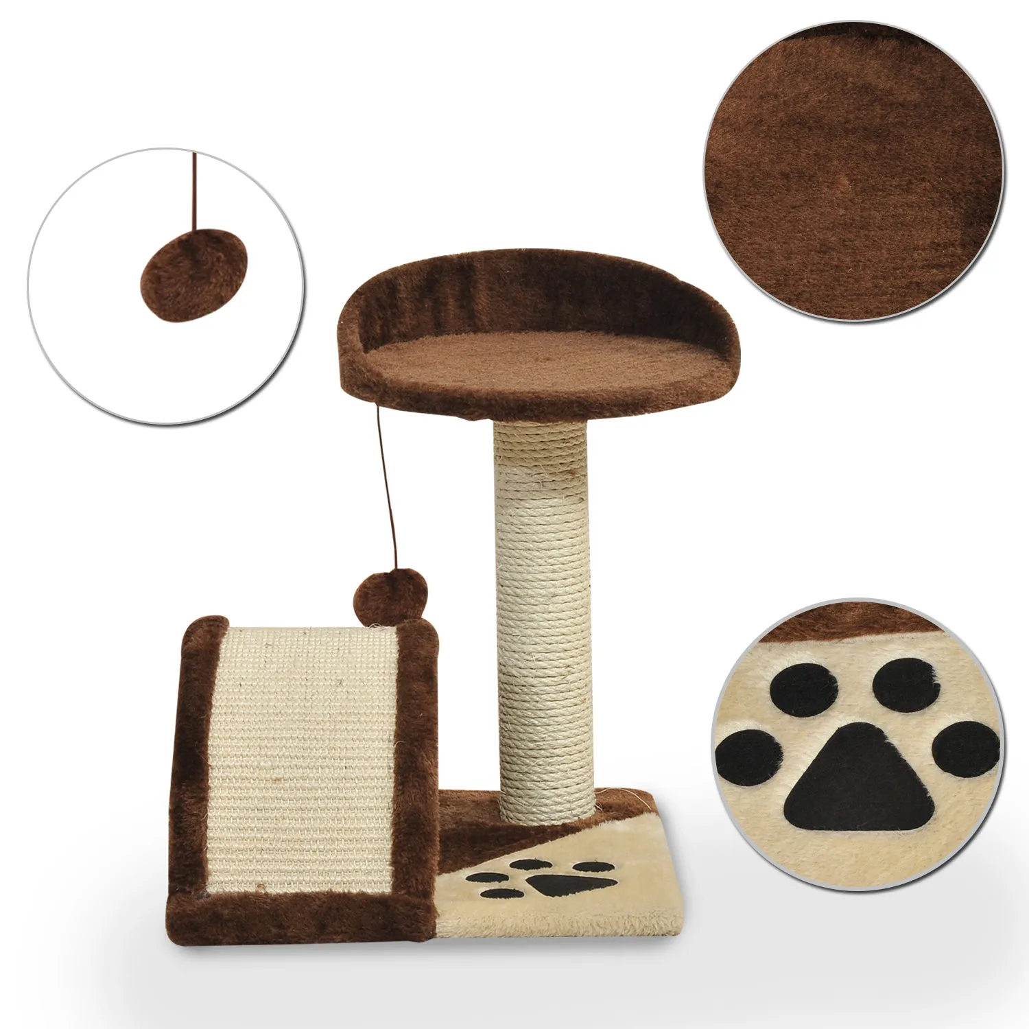 Cat Tree Scratching Brown Climbing Playpen