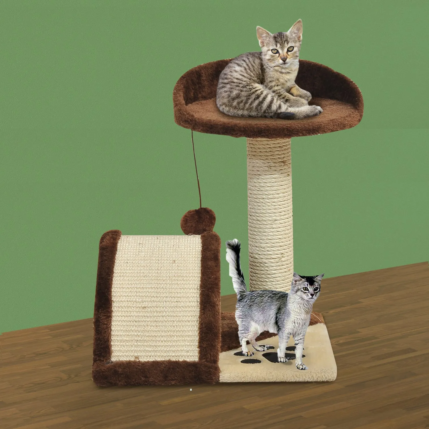 Cat Tree Scratching Brown Climbing Playpen