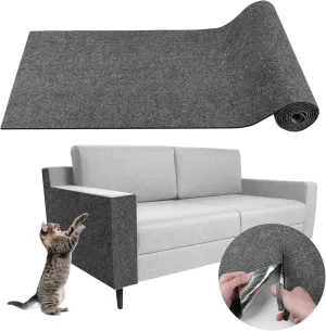 Climbing Cat Scratcher Mat Trimmable Cat Scratching Post Carpet 157.4x15.8 Self Adhesive Carpet Mat Pad Replacement for Cat Tree Shelves Post Couch Wall Furniture Steps DIY Protector (Dark Gray)