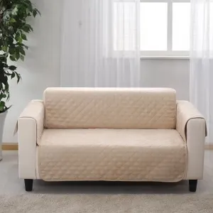 Cosy Quilted Sofa Protector Cover for Loveseat - Oat