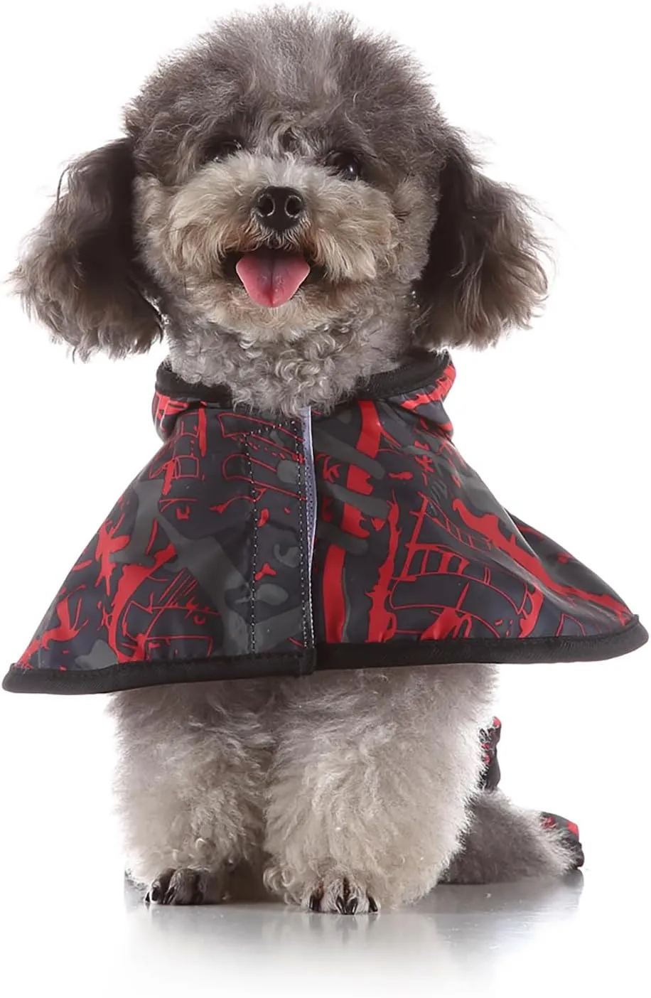 Dog Raincoat Hooded, Reflective Dog Slicker Poncho Adjustable Waterproof Lightweight Rain Jacket for Dogs,Camouflage Red,XL