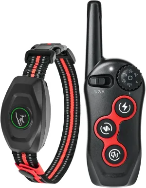 Dog Shock Collar - 2 in 1 Auto Bark Collar with Remote, w/3 Remote Training Modes, Beep, Vibration 1300Ft Dog Training Collar for for Small Medium Large Dogs (Orange)