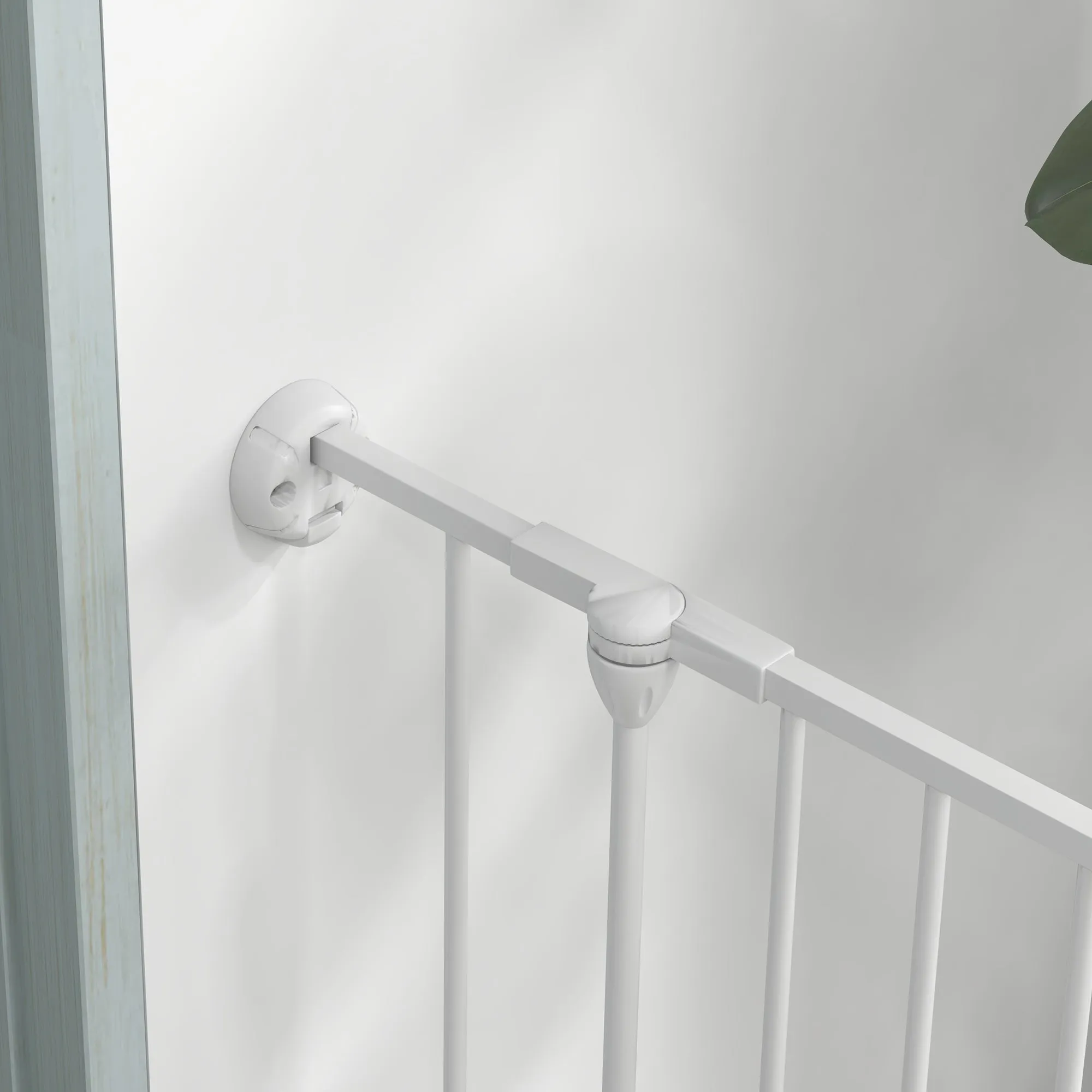 Foldable and Modular Dog Gate for Medium Size Dogs in Metal and Plastic, 123x102x90 cm, White