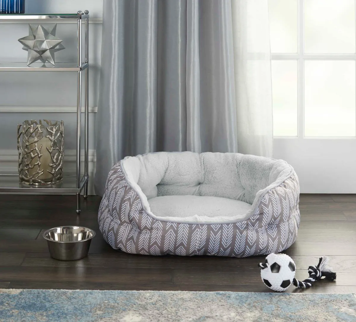 Grey Pet Bed 27" x 20" x 10"