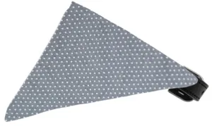 Grey Swiss Dots Bandana Pet Collar Black Size 12