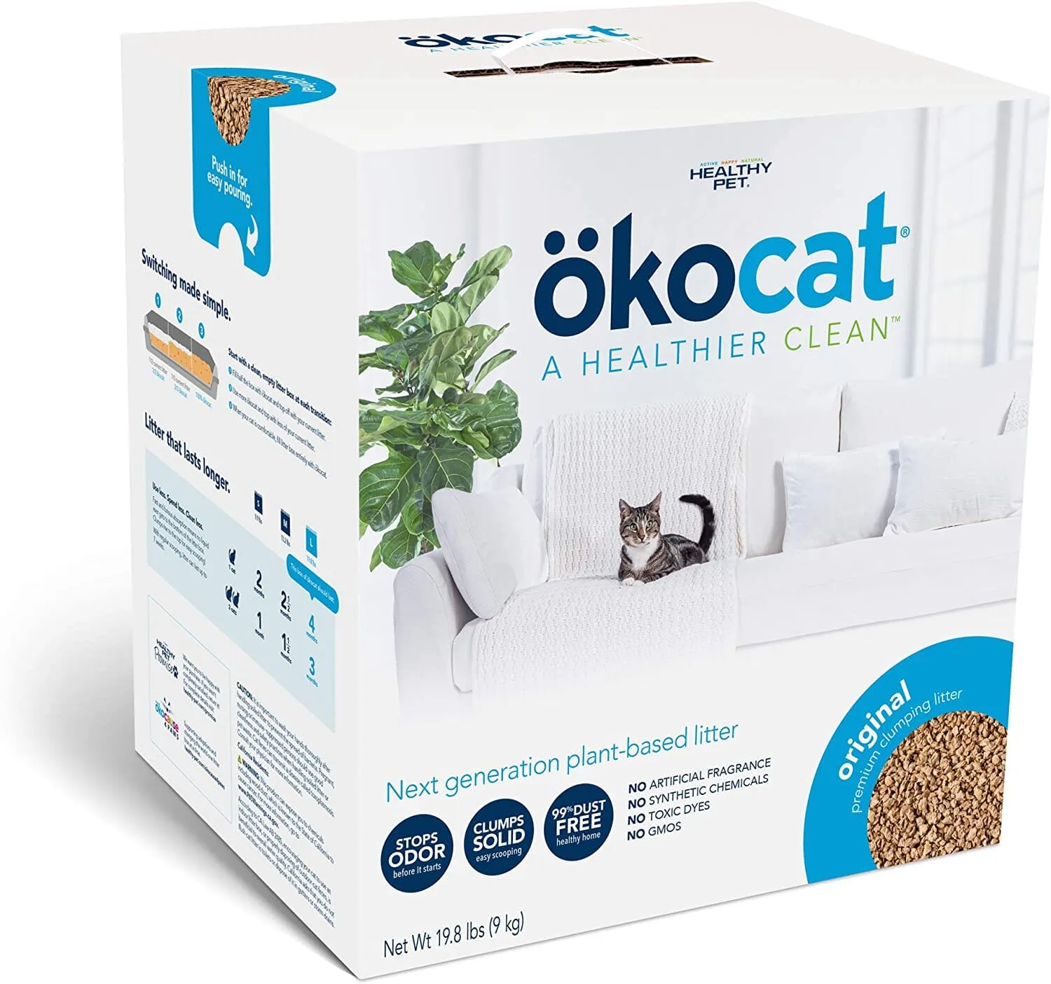 Healthy Pet Okocat Cat Clumping Wood Litter Cat Litter - 19.8 Lbs