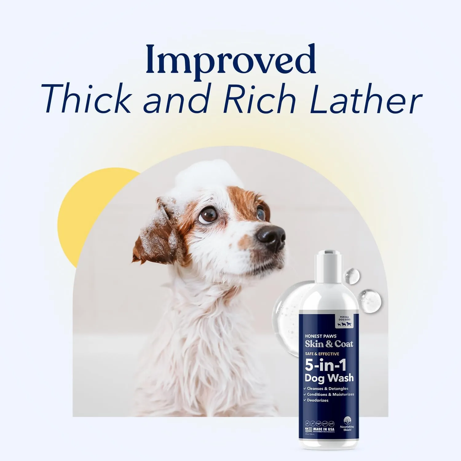 Honest Paws Dog Shampoo and Conditioner - Premium Dog Wash for Allergies and Dry, Itchy, Moisturizing for Sensitive Skin - Sulfate Free, Plant Based, All Natural - 8 Fl Oz