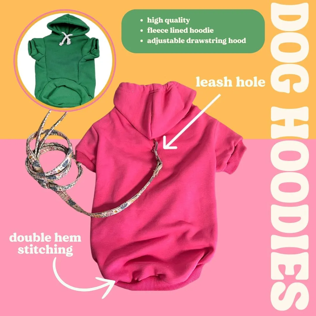 I Love My Moms (Two) Mother's Day Dog Hoodie | Fleece Lined |Leash Hole| Pride Day | LGBTQ  | Rainbow | Parade|Green, Medium 175