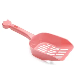 Jacky Treats Cat Litter Scooper with Deep Shovel - Designed by Cat Owners - Sifter with Holder - Solid Handle (Peach, Only Scooper)