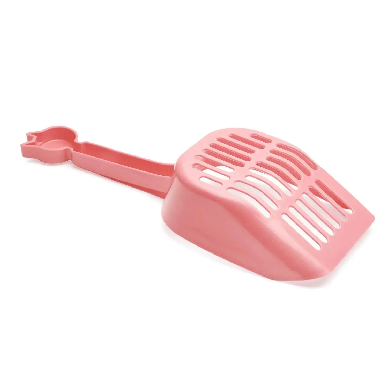 Jacky Treats Cat Litter Scooper with Deep Shovel - Designed by Cat Owners - Sifter with Holder - Solid Handle (Peach, Only Scooper)