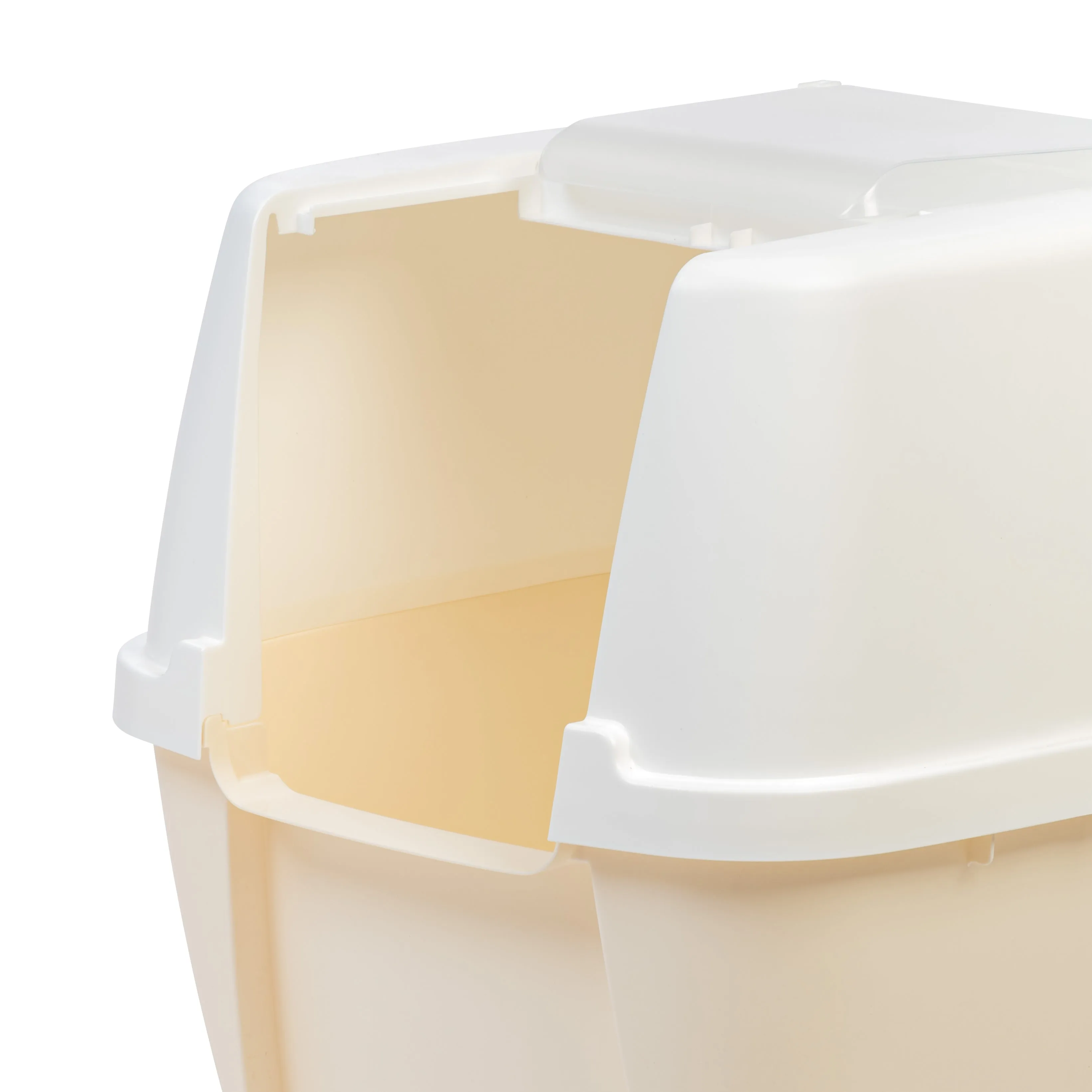 Jumbo Hooded Litter Box with Scoop, Off White
