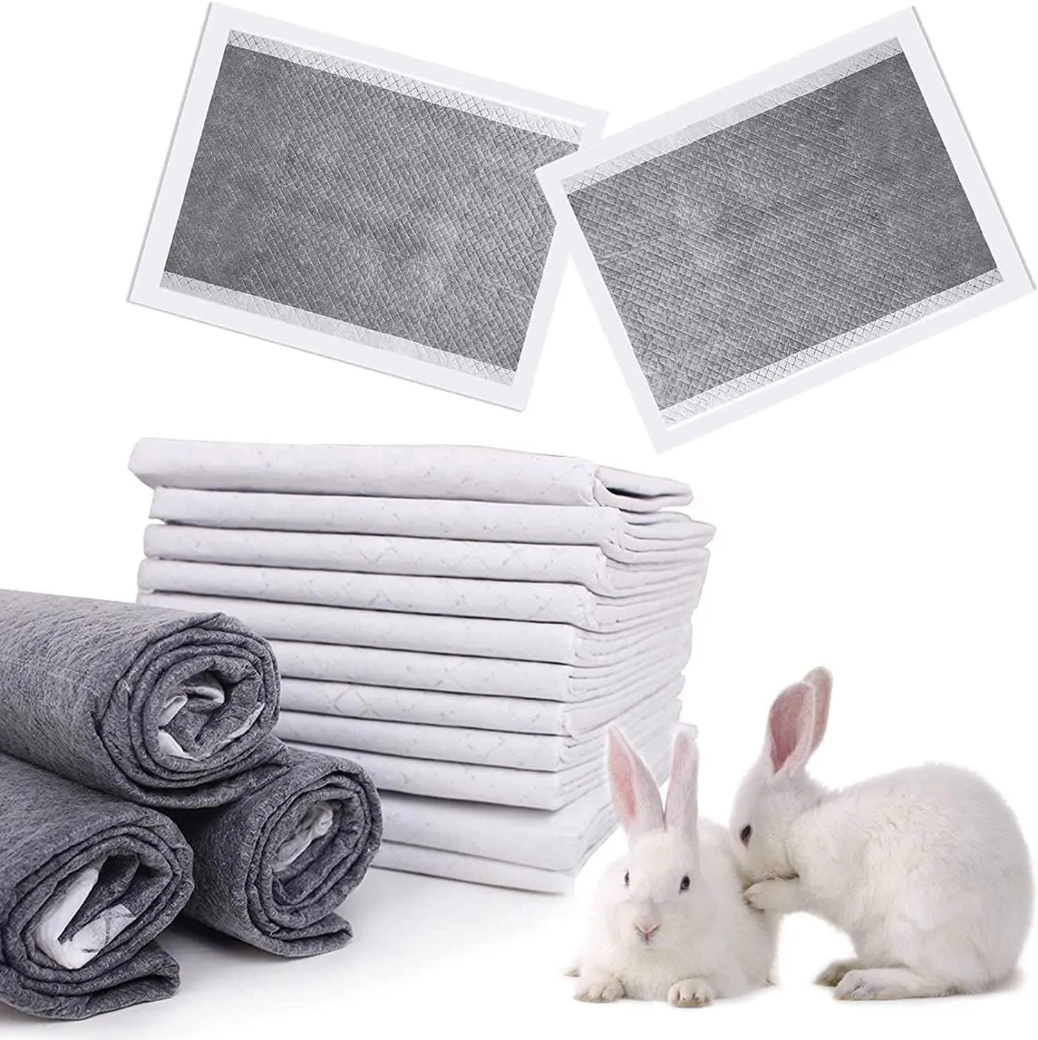 kathson 20 Pcs Guinea Pig Cage Liners Disposable 13" x 18" Rabbit Disposable Potty Training Pad Super Absorbent & Leak-Free Pet Supplies for Bunny Kitten Small Dog Guinea Pig