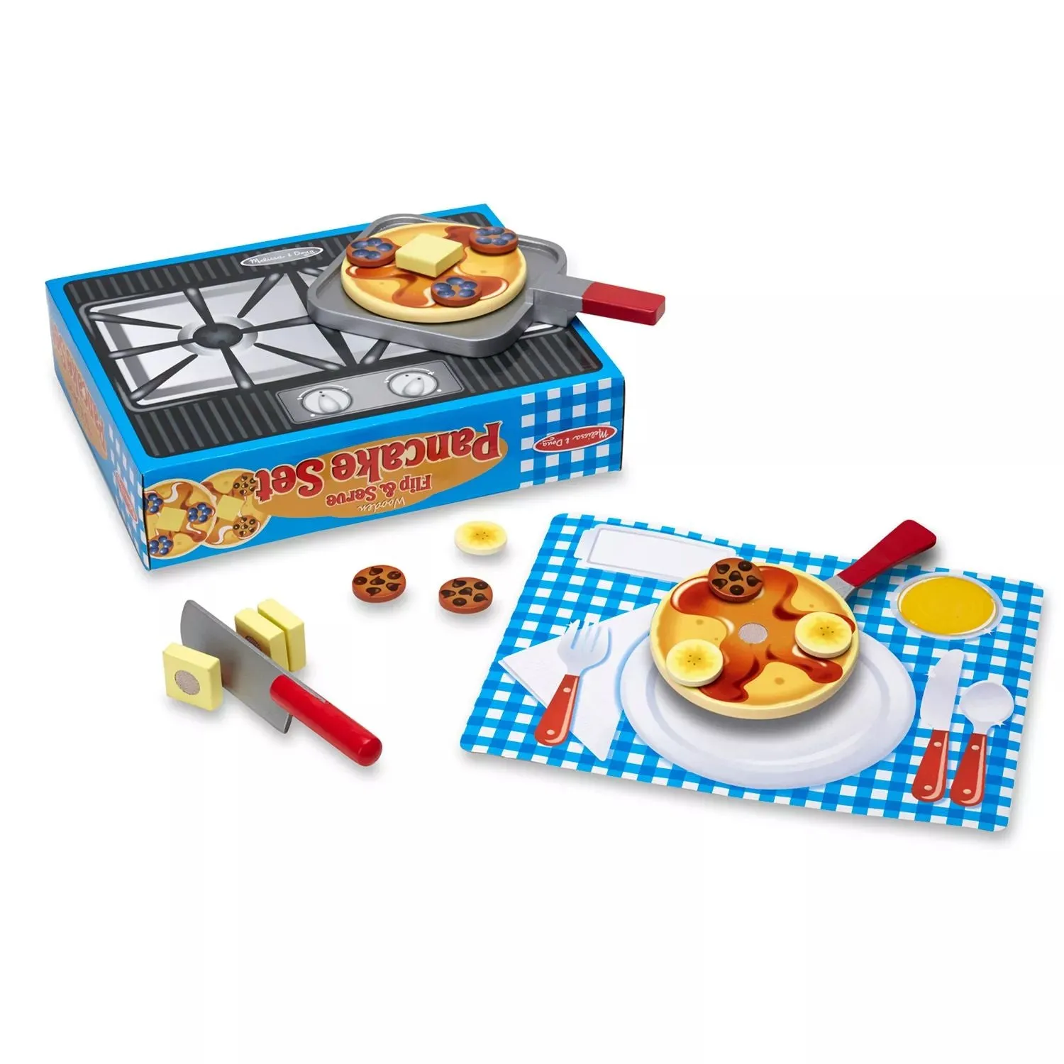 Melissa & Doug Wooden Pancake Food Set that can be flipped over and served Melissa & Doug
