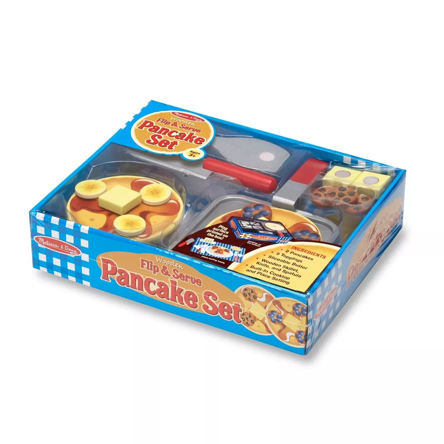 Melissa & Doug Wooden Pancake Food Set that can be flipped over and served Melissa & Doug