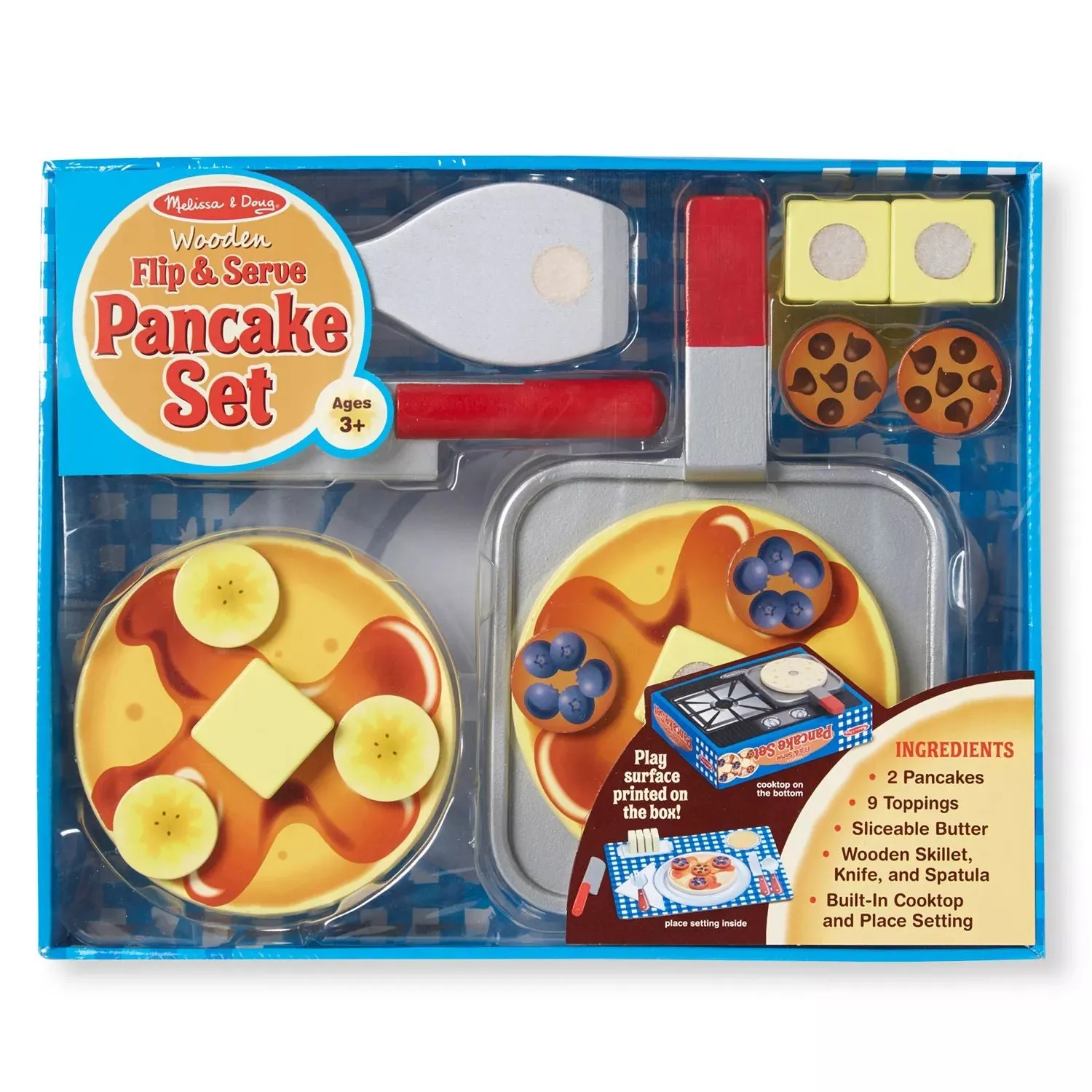 Melissa & Doug Wooden Pancake Food Set that can be flipped over and served Melissa & Doug