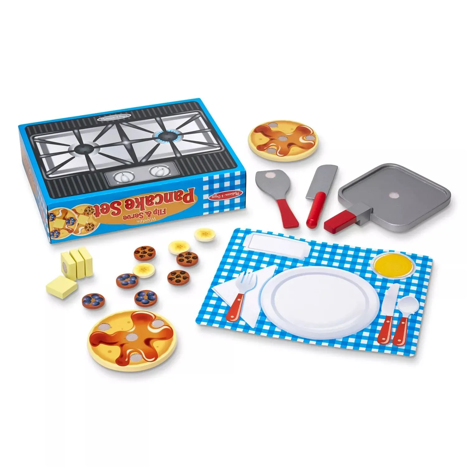 Melissa & Doug Wooden Pancake Food Set that can be flipped over and served Melissa & Doug