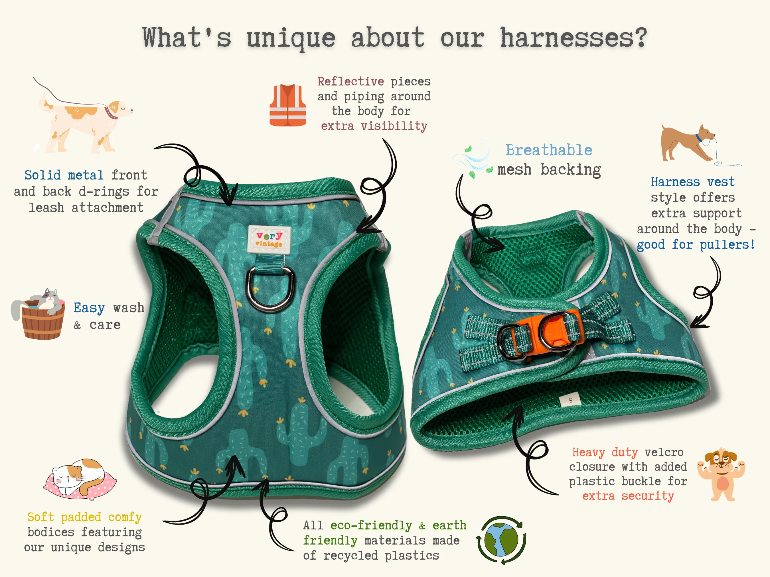 Murphy - Eco-Friendly Step In Harness Vest - Small Dog & Cat Harness