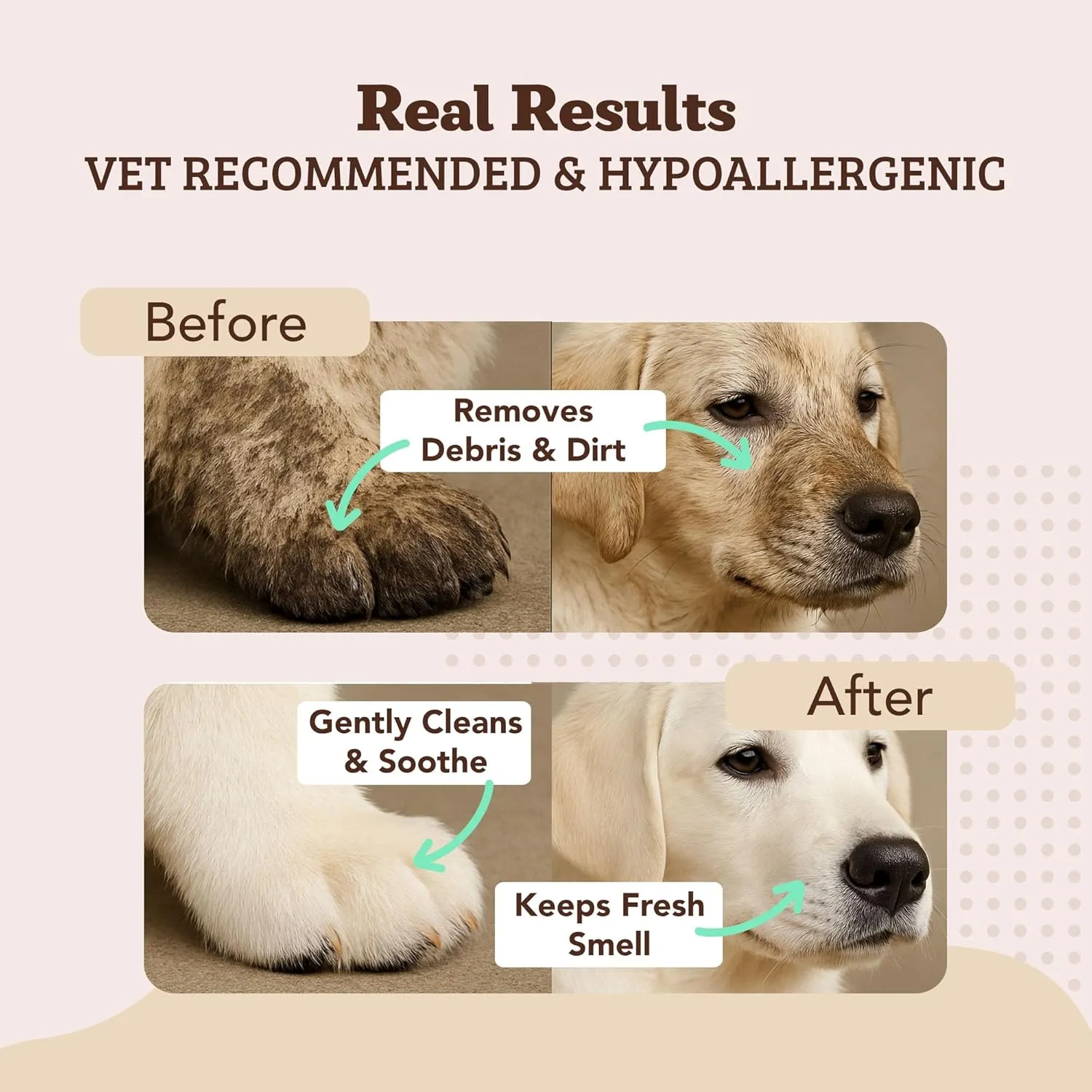 Natural Dog Company Grooming Wipes with Aloe Vera, Cleanses, Soothes, & Deodorizes, Fragrance Free, Hypoallergenic, Biodegradable Wipes - Dog Wipes for Ear, Paws, Face and Butt Wipes (200 Wipes)
