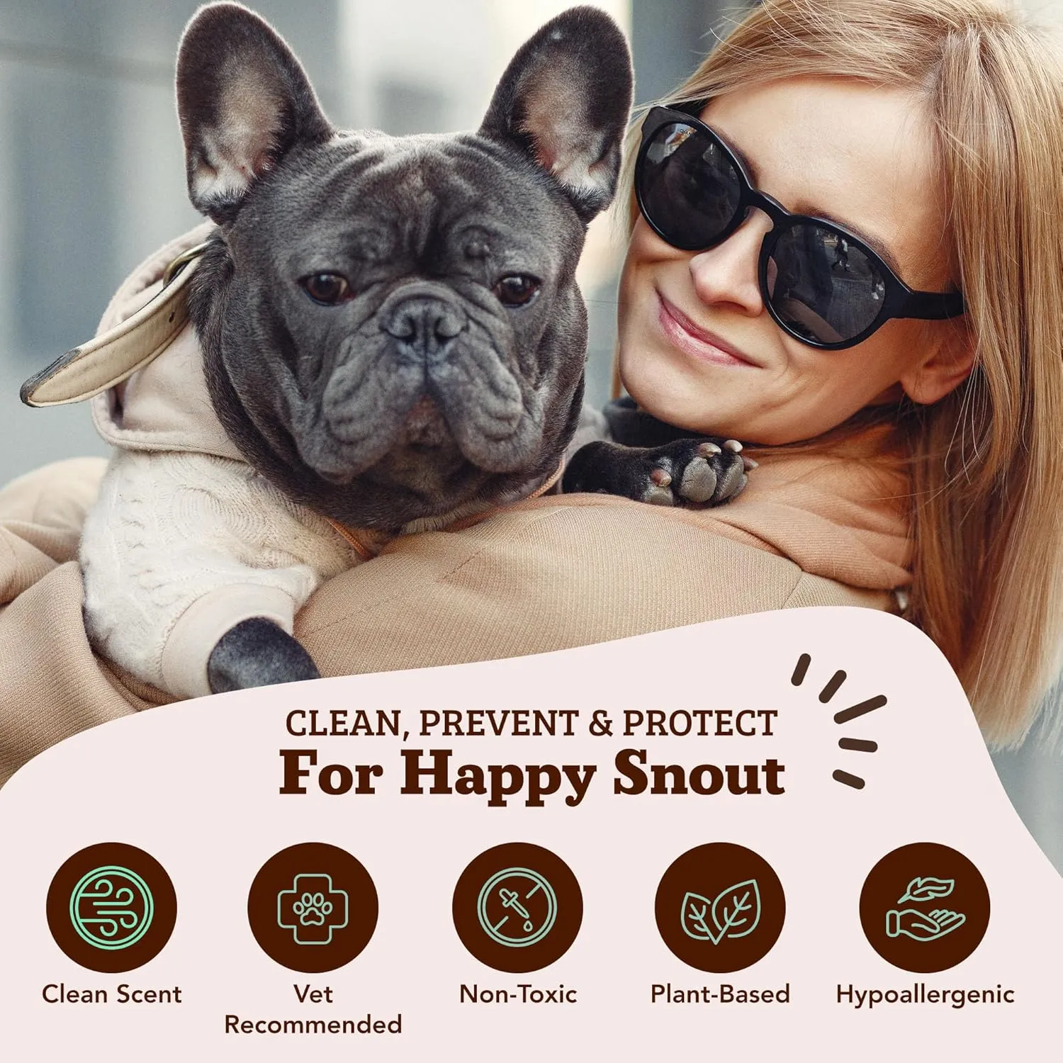 Natural Dog Company Grooming Wipes with Aloe Vera, Cleanses, Soothes, & Deodorizes, Fragrance Free, Hypoallergenic, Biodegradable Wipes - Dog Wipes for Ear, Paws, Face and Butt Wipes (200 Wipes)