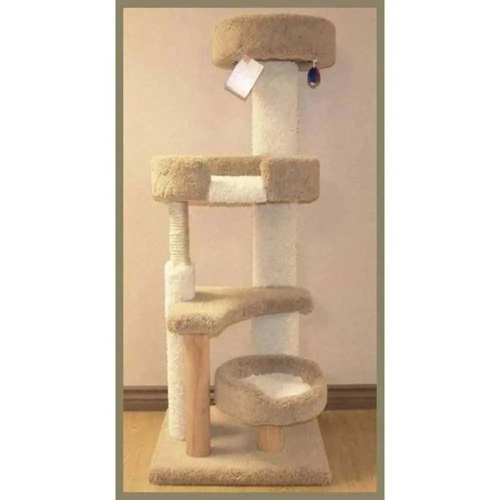North American Pet Kitty Hangout Hangout Tower Assorted 55.5 in
