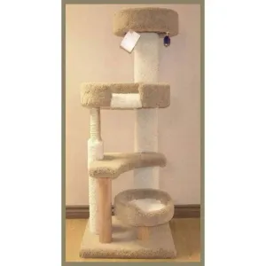 North American Pet Kitty Hangout Hangout Tower Assorted 55.5 in