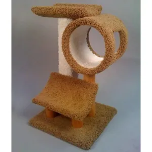 North American Pet Playground with Tunnel and Two Ledges Cat Tree Assorted 32 in